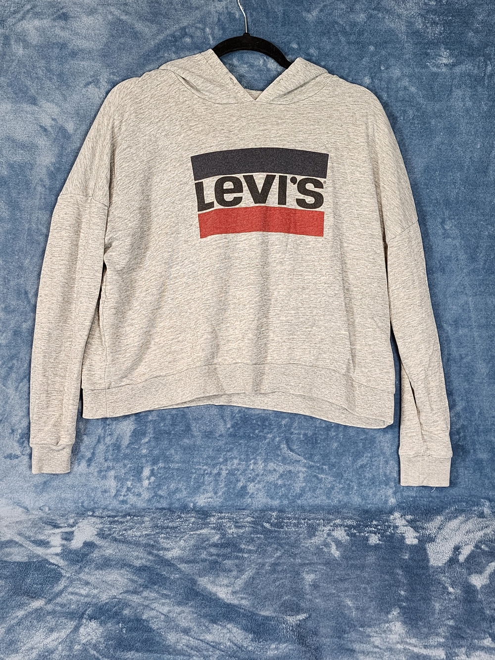 Levi's Heather Gray Hoodie with Navy and Red Logo